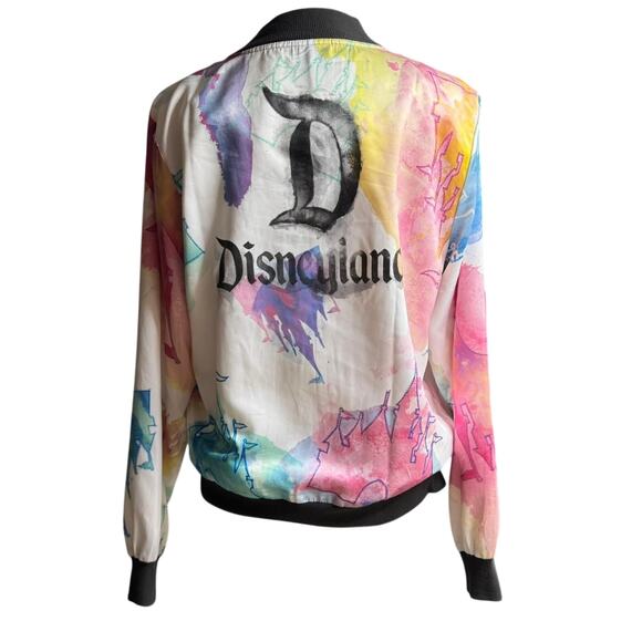 Disneyland Sleeping Beauty Castle Watercolour Windbreaker Jacket Size S - Picture 2 of 9